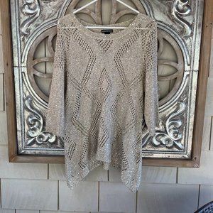 Glittery Cream Party Sweater - Size M
